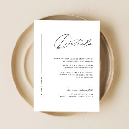 Enkel information om svartvit minimalistiskt Bröll Tilläggskort