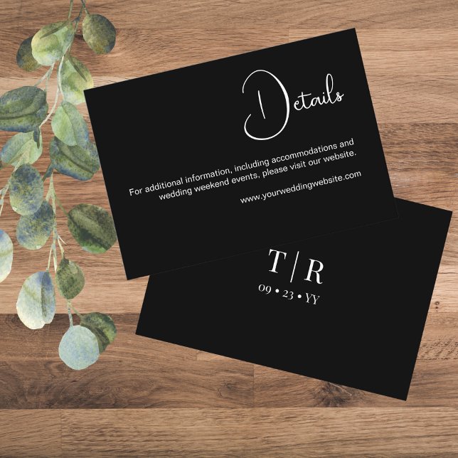 Enkel information om svartvit och vit Bröllop Tilläggskort (Skapare uppladdad)