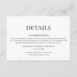 Enkel information om Svartvitt Bröllop Tilläggskort