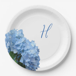 Enkel initial blå blomsterbröllop