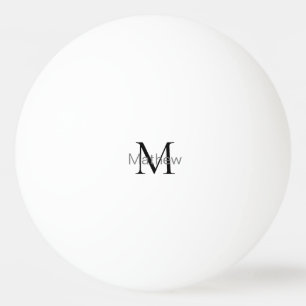 enkel initialbokstav monogram lägg till ditt namn pingisboll