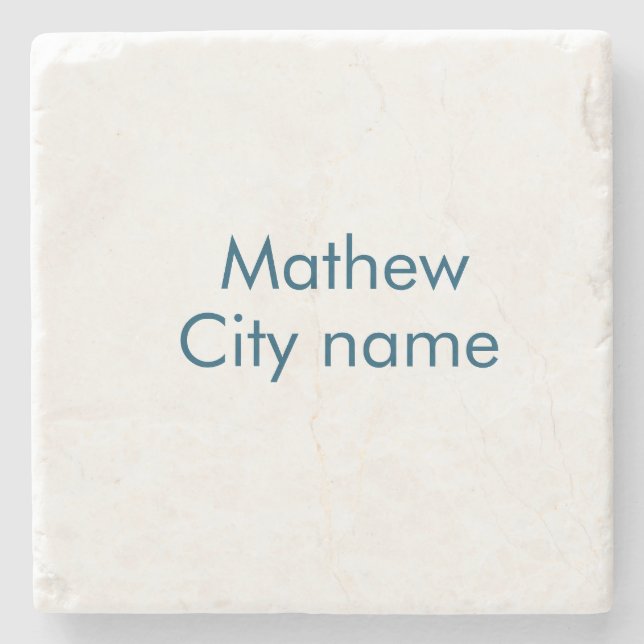 enkel initialbokstav monogram lägg till ditt namn  stenunderlägg (Framsidan)