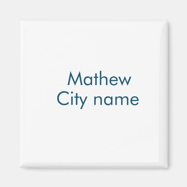 enkel initialbokstavsmonogram lägg till ditt namn  magnet (Framsidan)