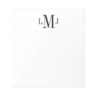 Enkel inledande monogram svart anteckningsblock