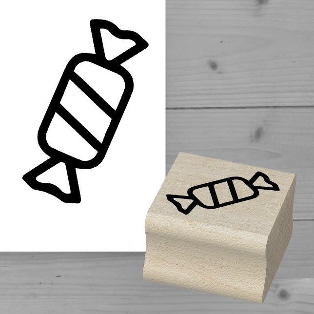 Enkel inlindad godis miniatyr gummistämpel stämpel (Sweet and Simple: Miniature Wrapped Lolly Rubber Stamp)