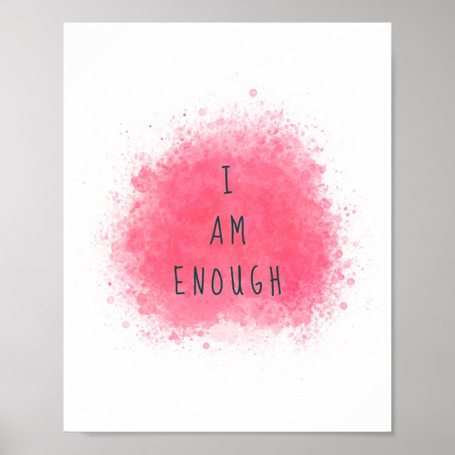 Enkel inspiration jag är nog med bekräftelsecitat poster (Framsidan)