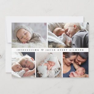 Enkel introduktion av Baby Photo Collage Tack Julkort