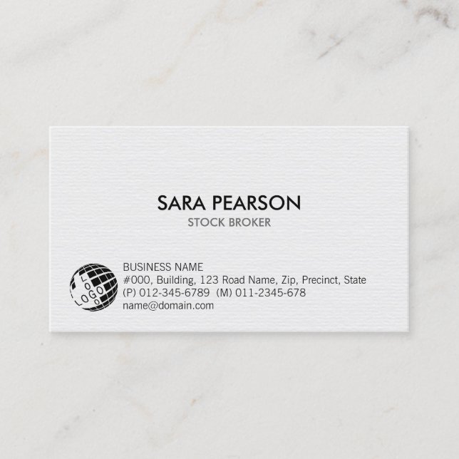 Enkel investering i börsmäklare visitkort (Framsida)