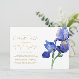 Enkel Iris Celebration of Life Begravning Inbjudningar