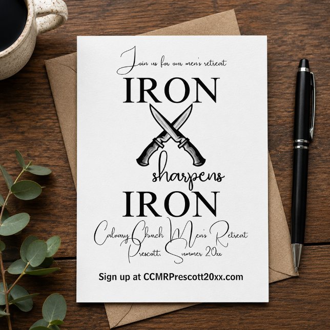 Enkel Iron skärper Iron Kristna Mäns Retreat Inbjudningar (Skapare uppladdad)