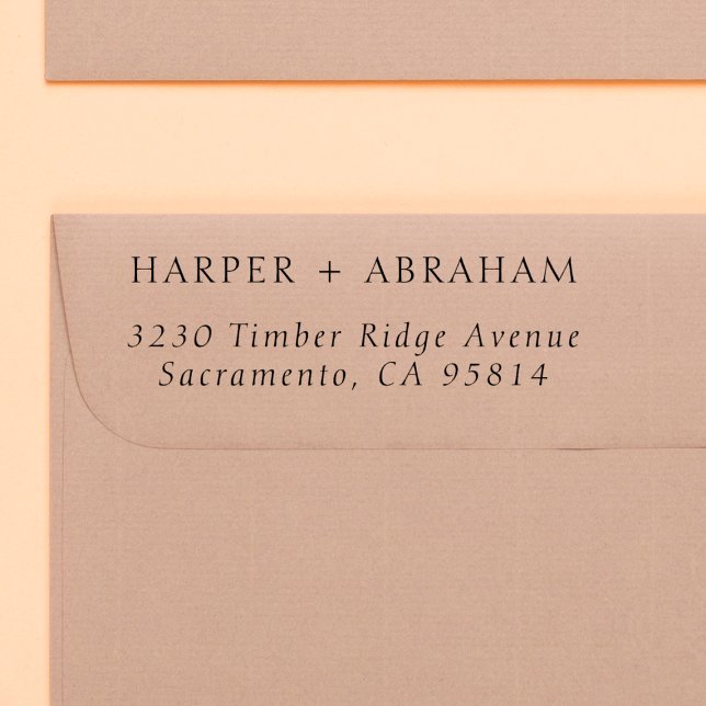 Enkel italic Bröllop par Namn Returadress Stämpel (Rubber Stamp Mock-up)