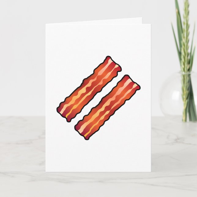 Enkel Jag älskar dig mer än Bacon-kort Kort (Framsida)