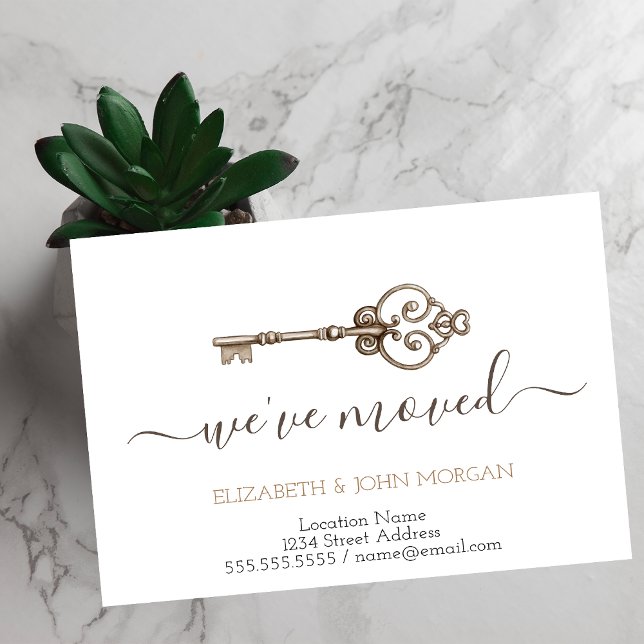 Enkel Jag Har Flyttat Nyckel Ny Adress Meddelande Vykort (Skapare uppladdad)
