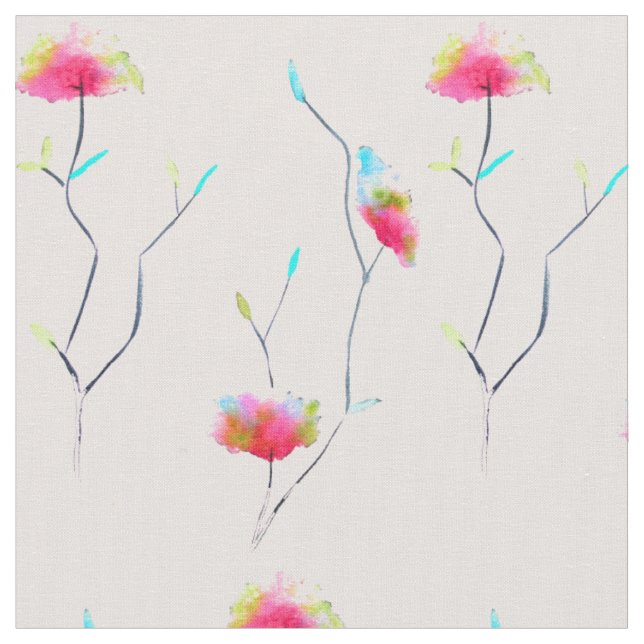 Enkel japansk blommigt inspirerad till rosa abstra tyg (Närbild)