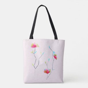 Enkel japansk blommigt inspirerad till rosa abstra tygkasse