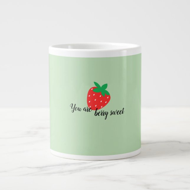 Enkel jordgubbskonstruktion jumbo mugg (Framsidan)