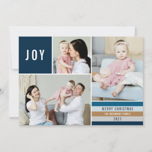 Enkel Joy 3 Photo Collage Modern Rand Tunga Julkort