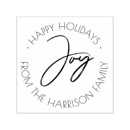 Enkel Joy Glad helg-familjen Hälsning Självfärgande Stämpel