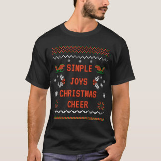 Enkel Joys-julklapp Pixel Art Design T Shirt
