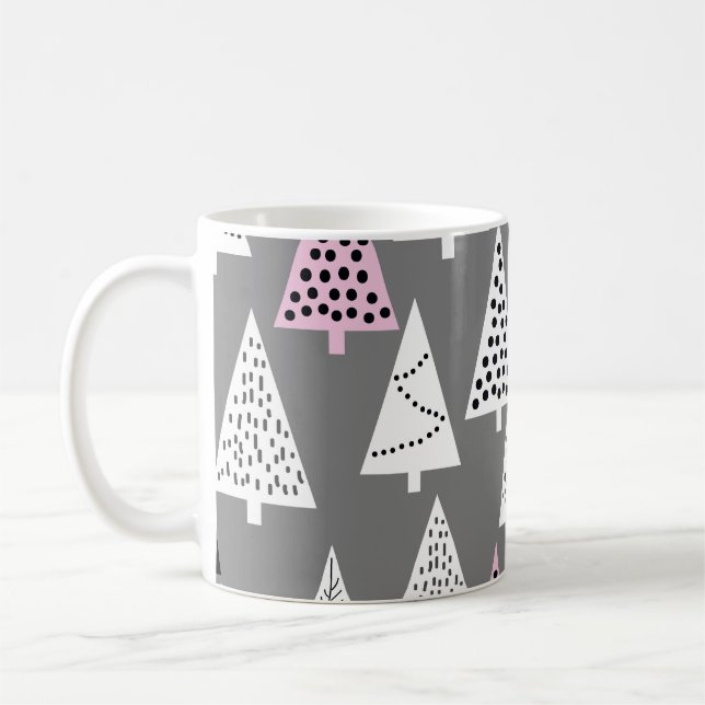 Enkel jul: Abstrakten Träd Mönster Kaffemugg (Vänster)