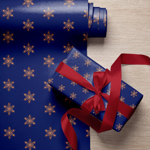 Enkel jul för marinen guld snöflingor i elegant presentpapper