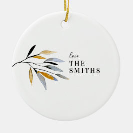 Enkel jul för Namn-familjen Julgransprydnad Keramik