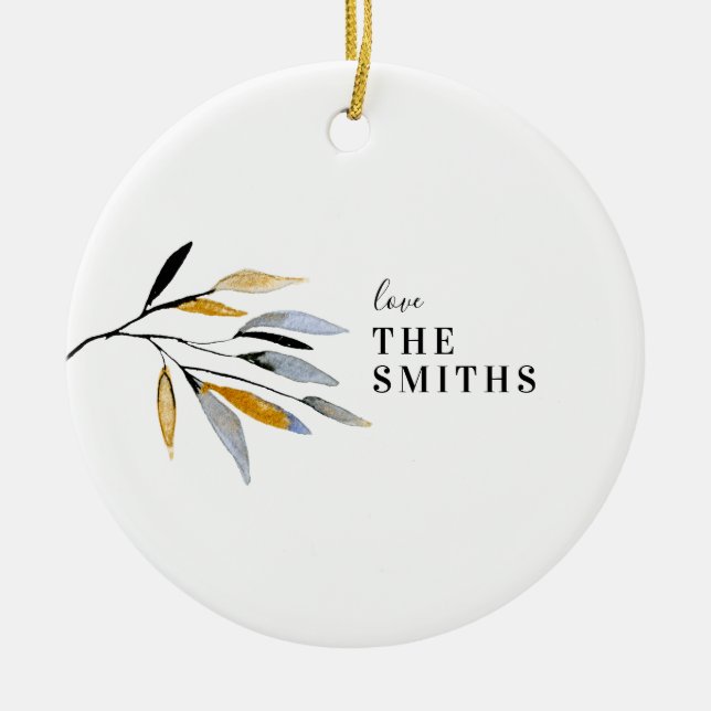 Enkel jul för Namn-familjen Julgransprydnad Keramik (Framsidan)