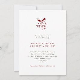 Enkel jul i Hand plockade Klockor Bröllop Inbjudningar