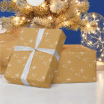 Enkel jul i Snöflingor Mönster Modern Guld Presentpapper<br><div class="desc">Enkel mönster-inslagning vid jul papper,  med guld-bakgrund och modern utformning. Underbar för att lägga till en festlig och minimalistisk beröring i dina helgdag.</div>