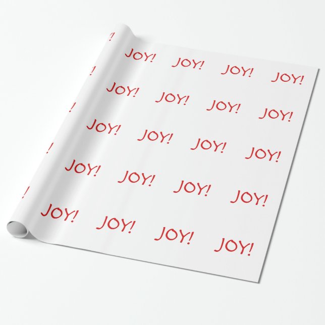 Enkel Jul Joy Helgdag Red Font Presentpapper (Utrullad)