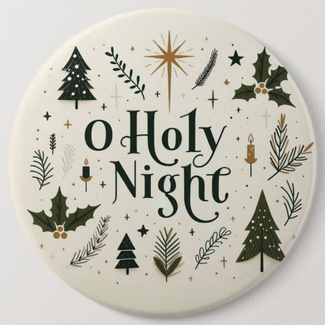 Enkel jul O-Heliga Natt Knapp (Framsida)