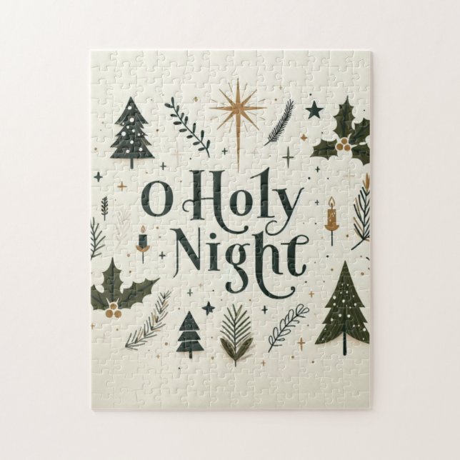 Enkel jul O-Heliga Natt Pussel (Vertikal)