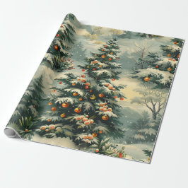 Enkel jul Snö-Julgran med tak Presentpapper