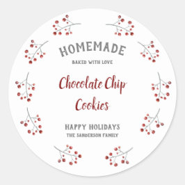 Enkel julberry-Helgdag för krämning Runt Klistermärke