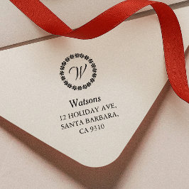 Enkel julfamilj i Snöflingor Adress Självfärgande Stämpel