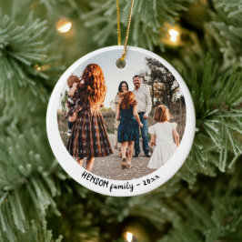 Enkel julfamiljsrunda - foto julgransprydnad keramik