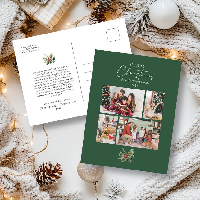 Enkel julfärgsfoto för lövning helg vykort (Skapare uppladdad)