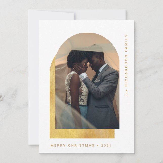 Enkel julfest | Modern 2-foto Julkort (Framsida)