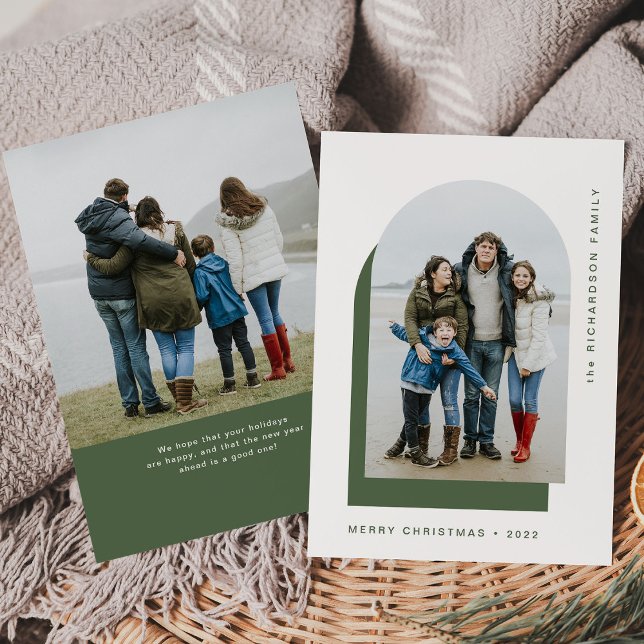 Enkel julfest | Modern 2-foto Julkort (Skapare uppladdad)