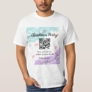 Enkel julfest webbsida streckkod QR lägg till namn T Shirt
