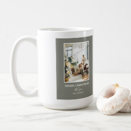 Enkel julfotograf med salvia grön färg kaffemugg