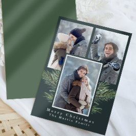 Enkel julgrå tre foto julkort