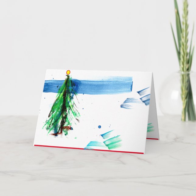 Enkel Julgran i Skogen Kort (Framsida)