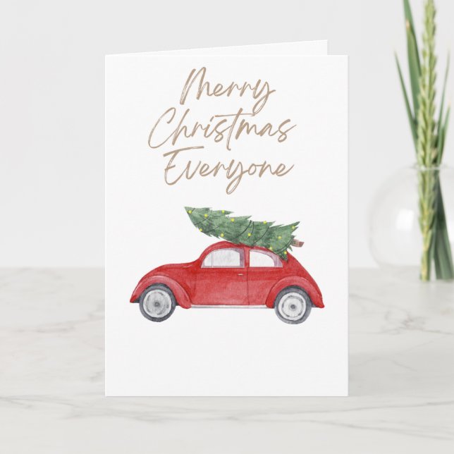 Enkel Julgran på tak Kort (Framsida)