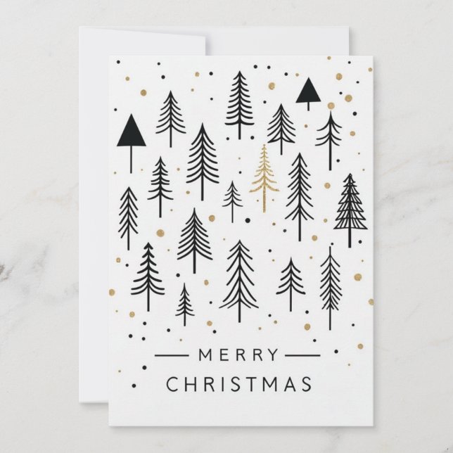 Enkel Julgranar God jul Julkort (Framsida)