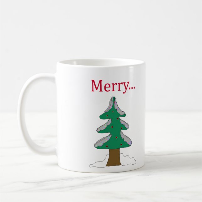 Enkel julgransmugg i grafik kaffemugg (Vänster)