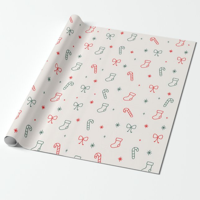 Enkel julklappspapper presentpapper (Utrullad)