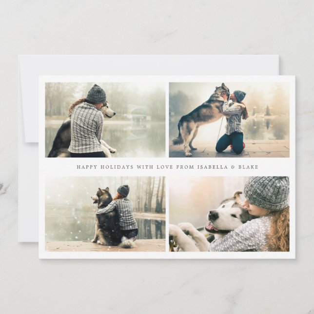 Enkel julkort med 4 fotosammanställning (Framsida)