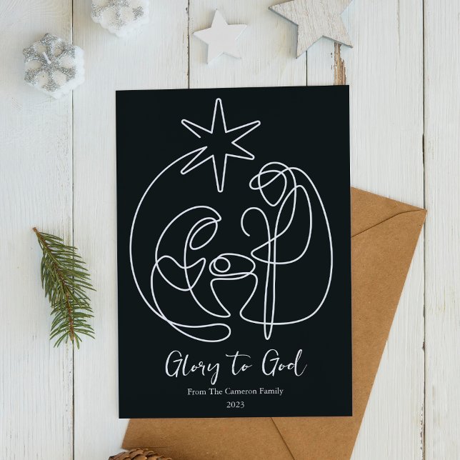 Enkel julkrubba religiös jul flat design julkort (Skapare uppladdad)