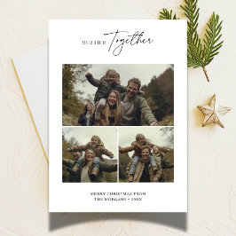 Enkel julmerrier tillsammans familjefoto julkort